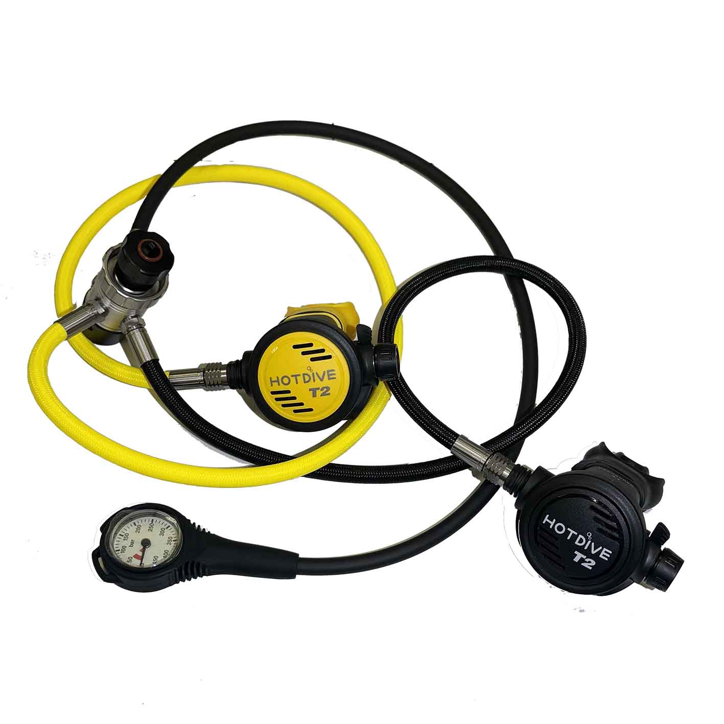 Регулятор HotDive ST2G Black S2/T2 с октопусом и манометром